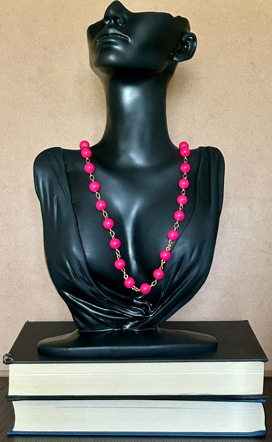 Pink Static Necklace